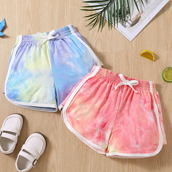 tie dye girls' shorts