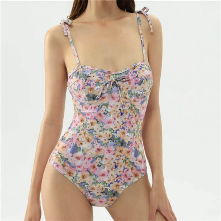 patterned/foral one piece swimsuit women swimwear