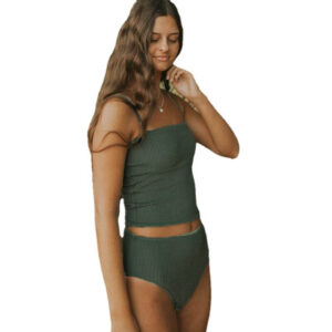 crinkle tankini women swimwear