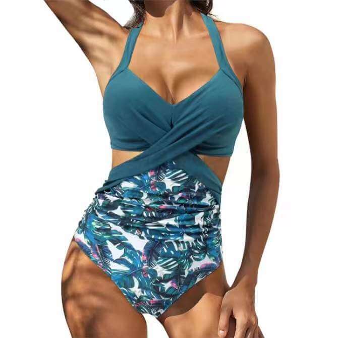 winter fantasy wrap front cutout monokini swimsuit women swimwear