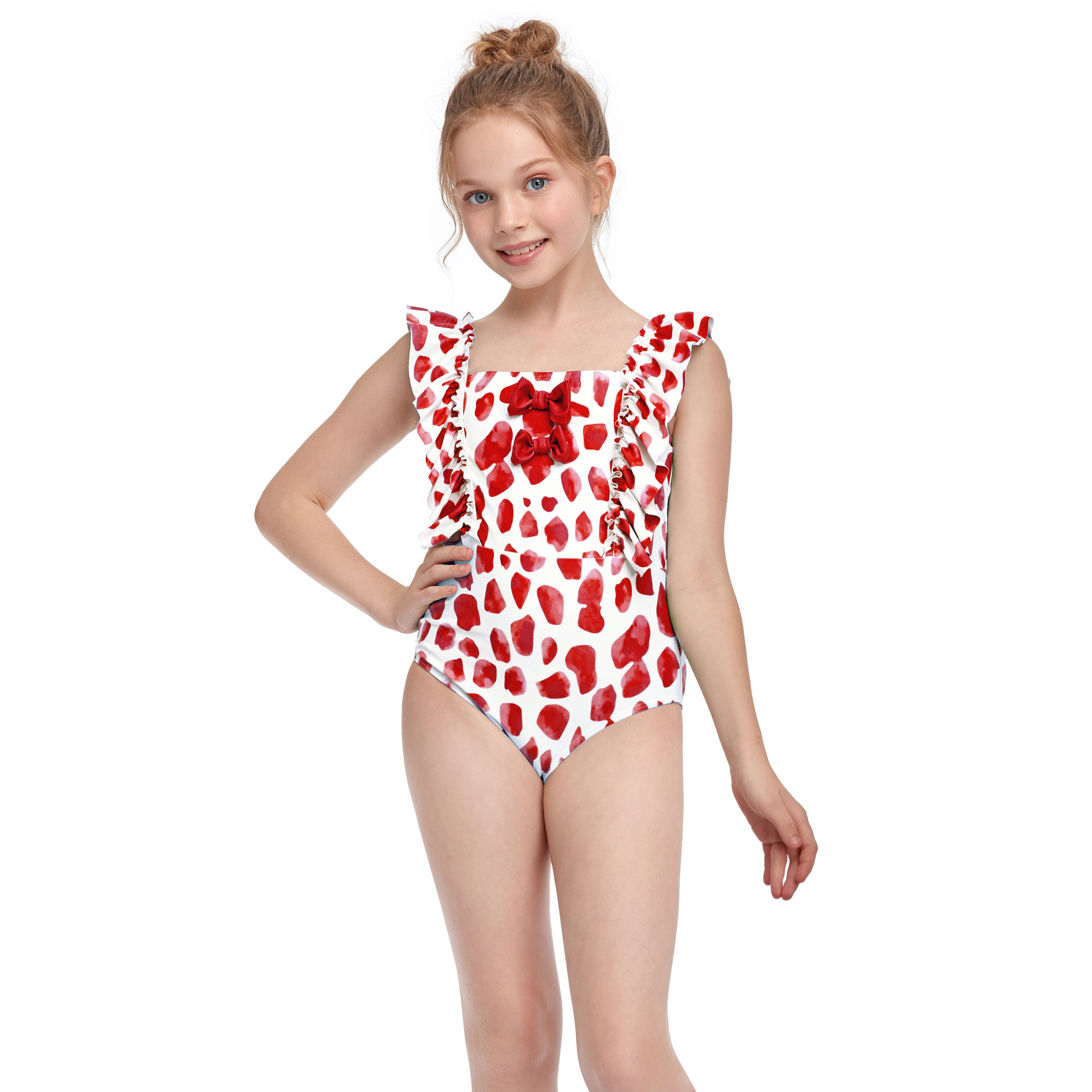 girls flounce swimwear one piece swimsuit