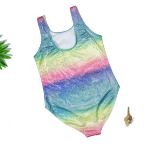 shiny bikini one piece swimsuit for girls