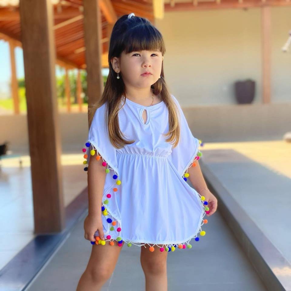 girls beach blouse cover up tassel tunic dress