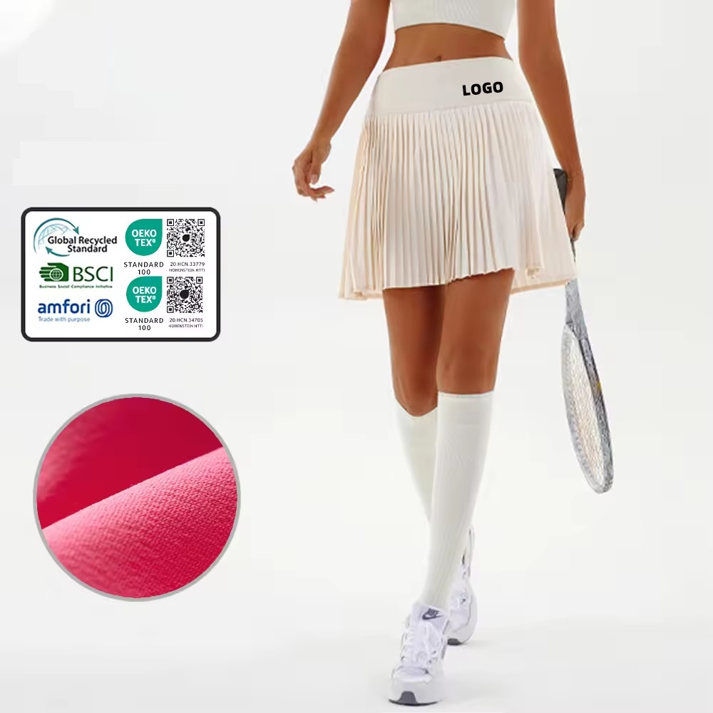 custom quick dry 2 side inner pockets athletic skorts ultra high waist golf clothing tennis wear skirts for women