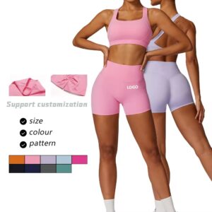 cross waist gym shorts women's rib soft biker no t line yoga pants hot sale