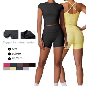 custom logo trending selection biker shorts middle rise mid thigh length women running shorts