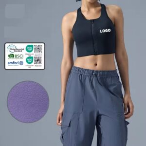 front anti slip zipper sports bras workout high impact yoga backless top