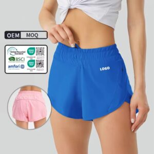 custom hot selling breathable nylon stretchy comfortable everyday shorts pockets jogging gym shorts for women