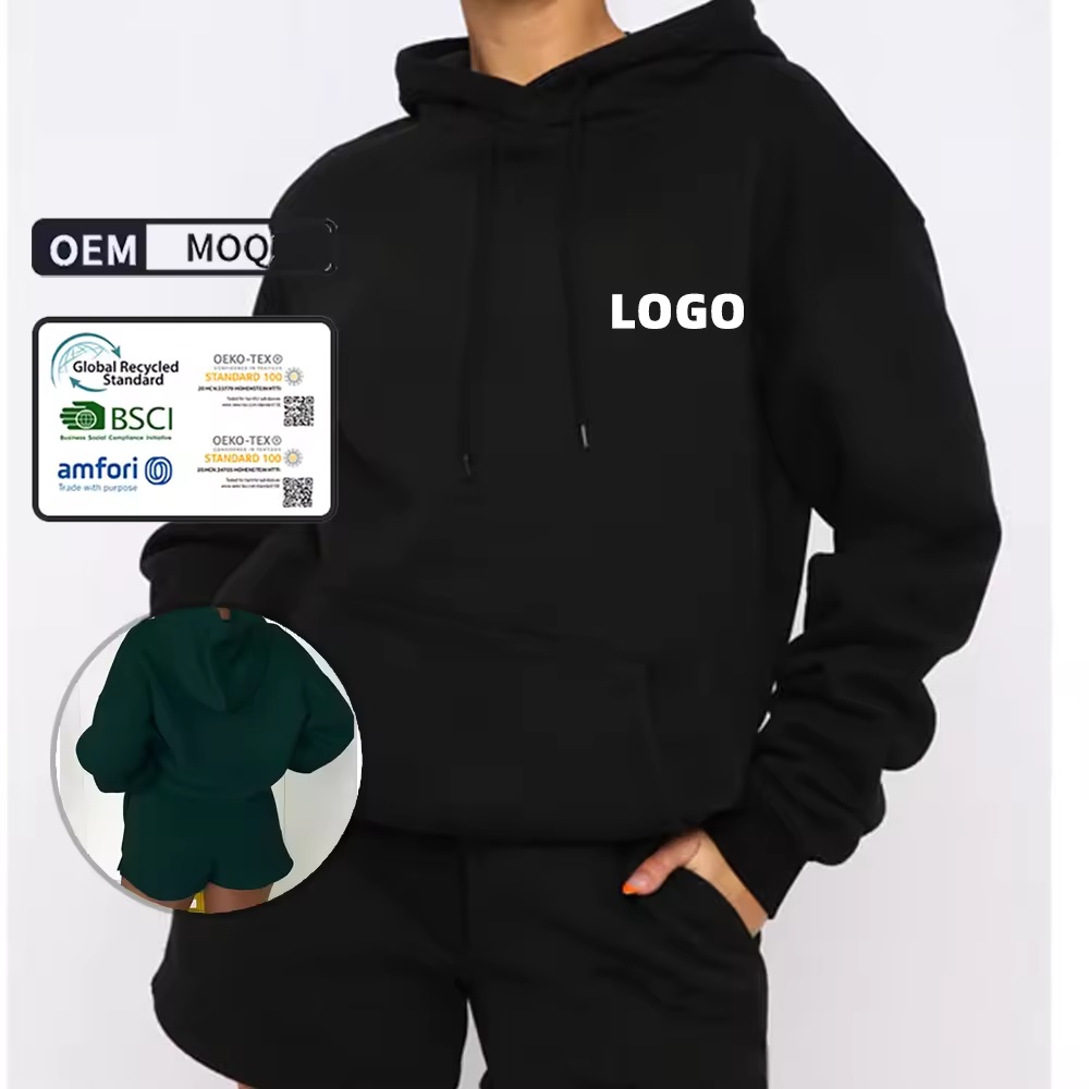 high quality female tracksuit women 2 pieces long sleeve zip hooded sportswear jogger short pants set