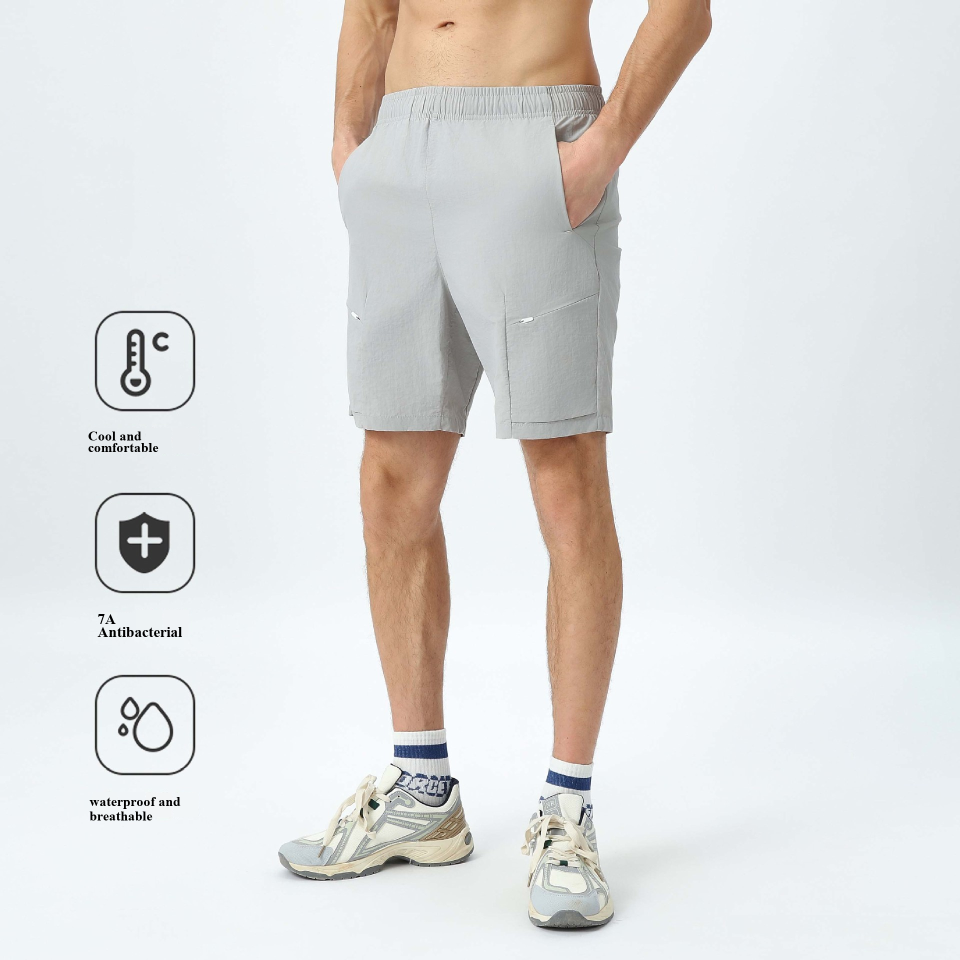 summer new style men's sports shorts, outdoor elastic quick dry five inch pants, suitable for running, fitness, loose and casual wear