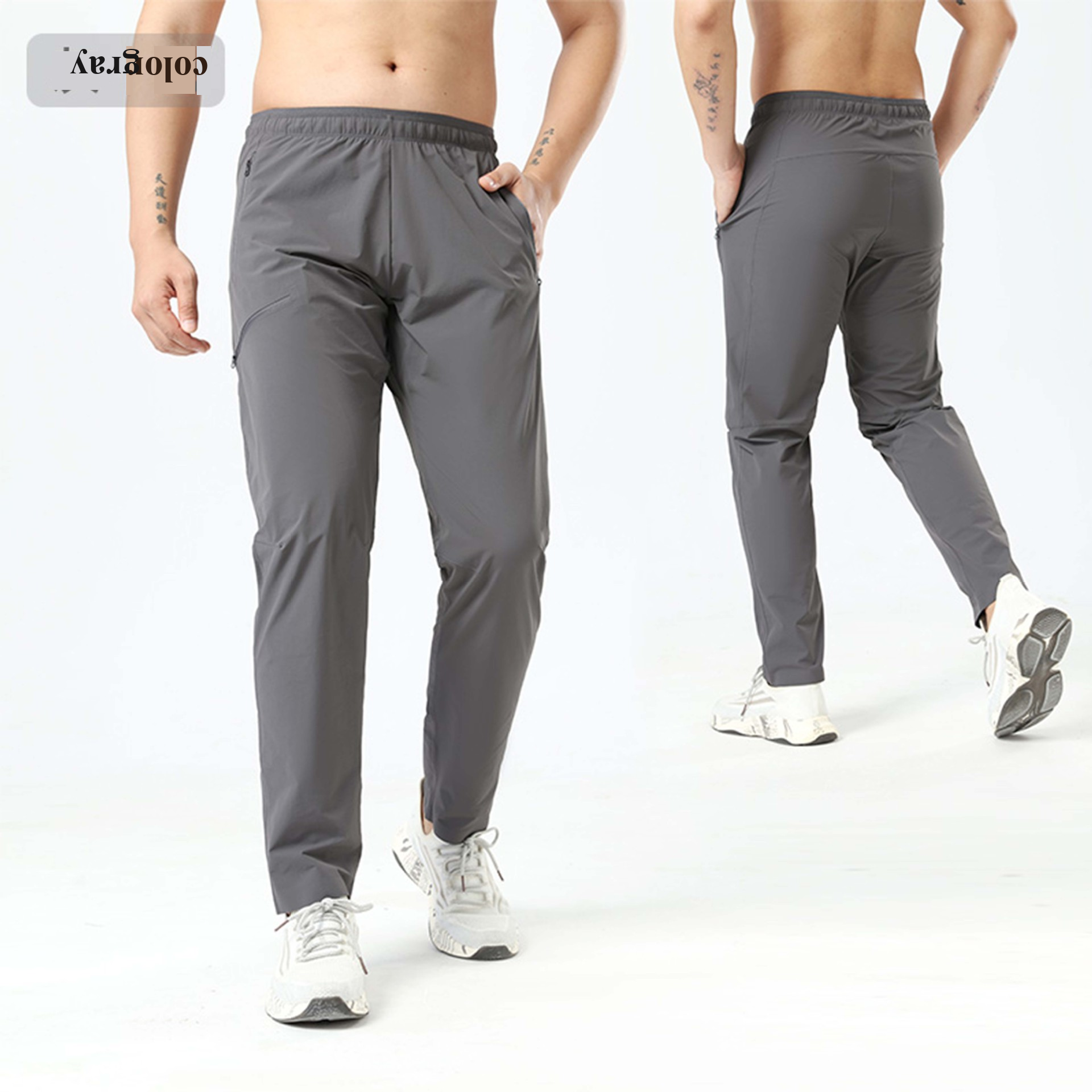 quick drying pants for men commuting, outdoor hiking, leisure sports, straight leg soft shell pants, elastic seamless press fit work pants