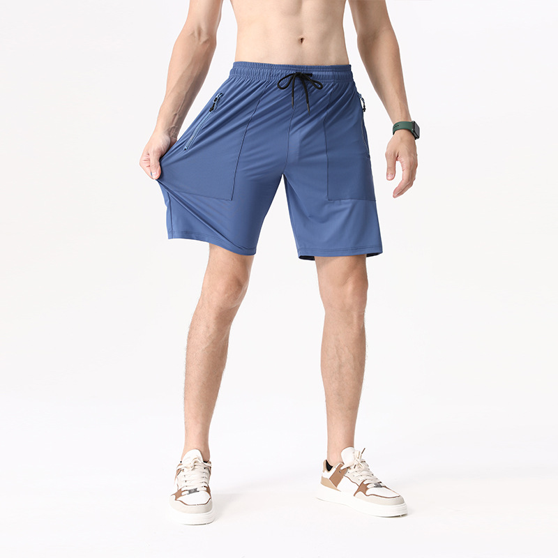 men's ice silk quick dry sports pants casual loose fit shorts for outdoor running, fitness, and training