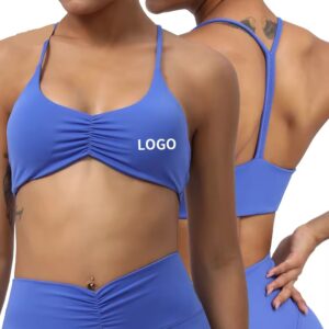halter neck sports bra for women push up gym sport bras with contrast color for running and activewearspandex / nylon
