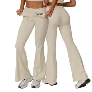 women's high waist flare legging yoga pants for gym & sports push up & custom design workout leggings