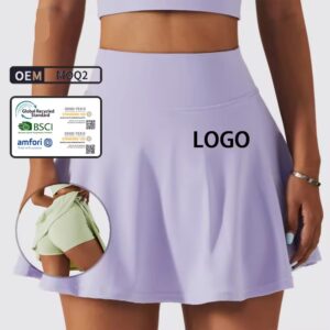 top quality new design women 4 way stretch gym workout 2 in 1 shorts
