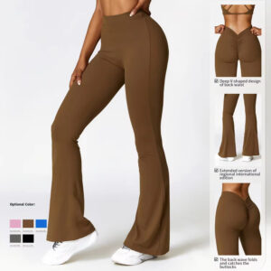 sportswear manufacturer plus size tummy control compression butt lifting flare leggings for women with pockets