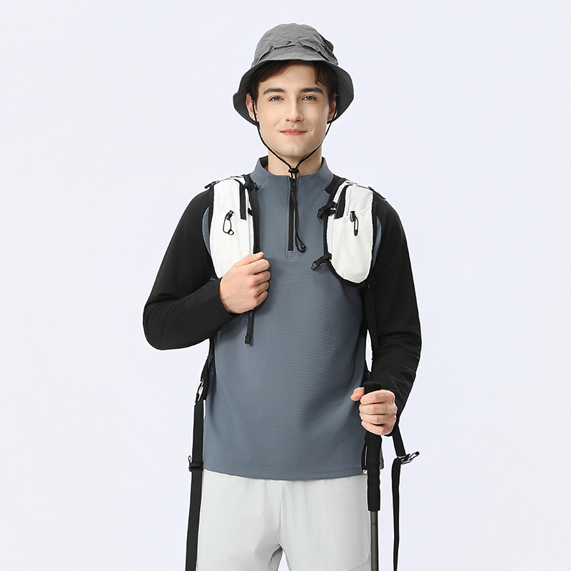spring and autumn quick drying stand up collar zipper long sleeve sports student half zipper track and field sports clothing men's running and fitness training clothing
