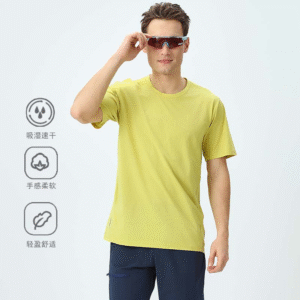 men's solid color round neck sporty casual short sleeve t shirt