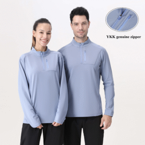 men's quick drying sweat absorbing half zip t shirt for outdoor sports, long sleeved running and cycling