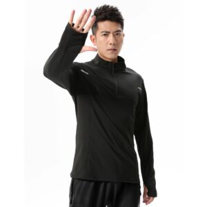 men's half zip t shirt, outdoor sports top, fashionable training shirt, cycling and running fitness wear, long sleeved trendy clothing